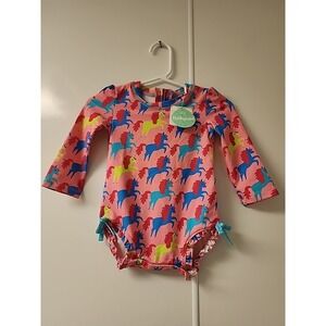 Hatley Rock Star Unicorn Baby Rashguard Swimsuit 3-6 Months